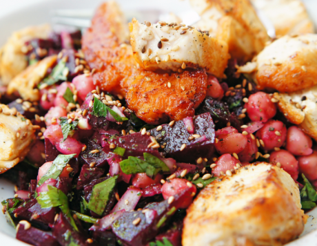 Roasted Beet and Chickpea Salad with Herbes de Provence